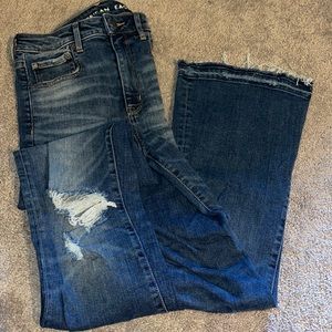 AE dark flare jeans high rise